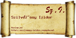 Szilvássy Izidor névjegykártya